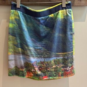 Anthropologie Multicolor Scenic Mini Skirt